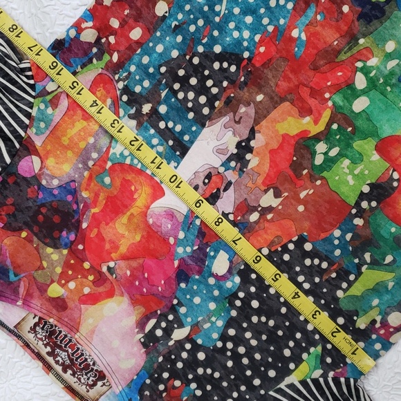 Amma made in LA Top Tunic Multi Colore Abstract Animal Design  3/4 Sleeve, Sz S - Picture 13 of 16